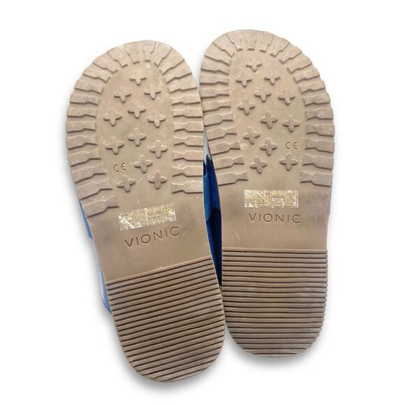 Vionic Ambrosia Clogs Blue Leather Suede Slides Slip On Orthotic Comfort Size 7 - Picture 15 of 16